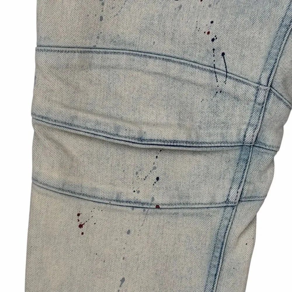 Hudson Jeans Men's 32x32 Zack Moto Skinny Fit Jeans Paint Splatter